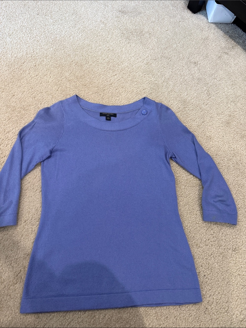 Banana Republic blue lavender Scoop-Neck Button Shoulder Top